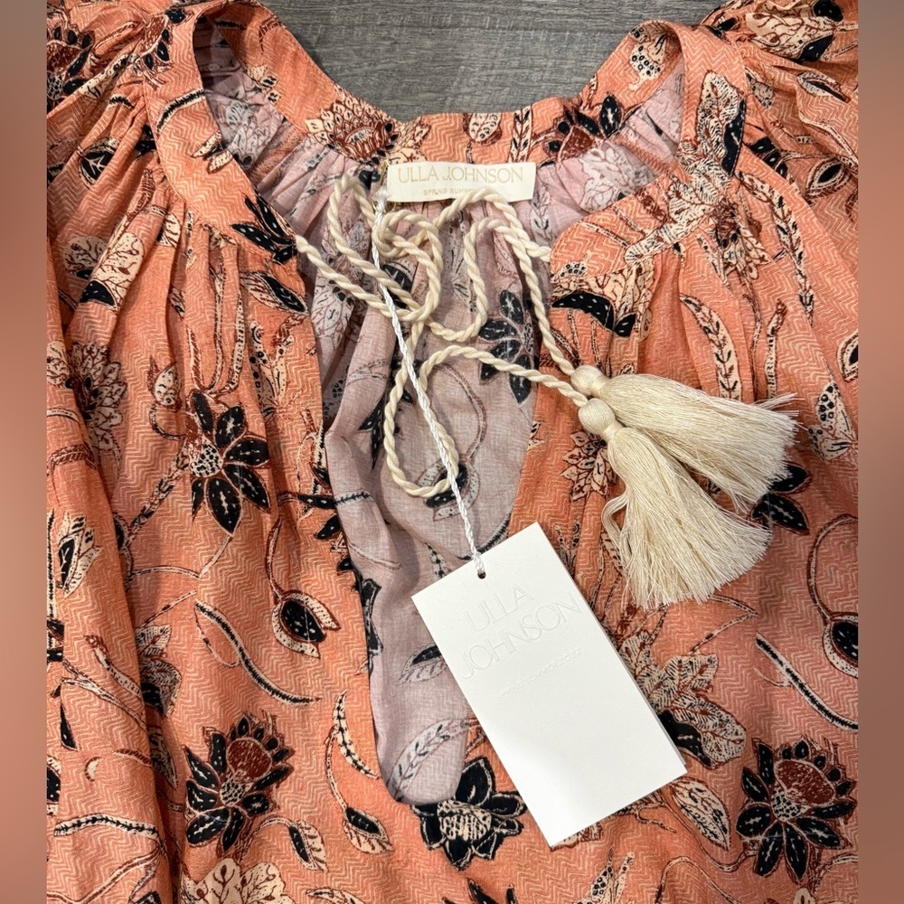 Ulla Johnson Women’s Biarrizt Tunic Floral Peach Mini dress Size M. - Picture 7 of 11